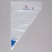 A plastic roll of Matfer Bourgeat pastry bags with a blue and white triangle design.