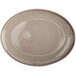 An Oneida Terra Verde Natural porcelain oval platter with a speckled design.