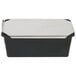 A white rectangular Matfer Bourgeat bread loaf pan with a black non-stick surface and a silver lid.