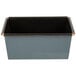 A black rectangular Matfer Bourgeat bread loaf pan with a white border.