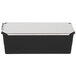 A black and white rectangular Matfer Bourgeat loaf pan with a lid.