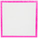 A white paper with a pink border.