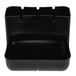 A black plastic Tablecraft condiment container with three compartments.