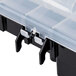 A National Checking Company plastic storage box with two compartments and a clear plastic lid.