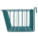 A green Metro wire storage basket with wire handles.