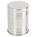 An American Metalcraft silver stainless steel can with three rings and a round lid.