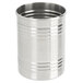 An American Metalcraft silver stainless steel soup can with three rings.