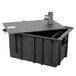 An Ashland black plastic grease trap with a lid and a pipe.
