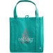 A green ReBag customizable reusable shopping bag with white text on a leaf icon.