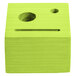 A green lime wood block check presenter.