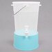 A clear plastic Choice Round beverage dispenser with a blue base and handle.