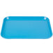 A blue rectangular Cambro tray on a white background.