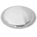A Vollrath stainless steel round serving tray with a circular rim.
