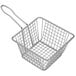 An American Metalcraft mini square stainless steel wire fry basket with a handle.