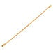 A gold plated metal double end stirrer with a rope-like handle.