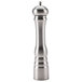 A silver stainless steel Chef Specialties Prentiss pepper mill.