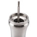 A stainless steel Chef Specialties Prentiss pepper mill on a table.