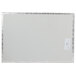 A white rectangular Enjay cake board with silver trim.