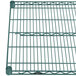 A Metroseal 3 wire shelf with two metal bars over a white background.