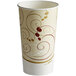 A Solo paper cold cup with a swirl design.