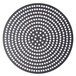 A circular black hard coat anodized aluminum plate with a white dot pattern.