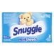 A blue package of 2 Snuggle fabric softener sheets.