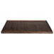 A brown rectangular Lancaster Table & Seating butcher block table top with a wooden border.