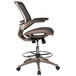 A Flash Furniture black mesh office chair with a silver metal base and arms.