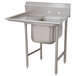 A stainless steel Advance Tabco 1 compartment pot sink with a left drainboard.