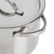 An American Metalcraft stainless steel pot with a lid and handle.
