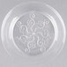 A clear plastic bowl with a swirl design.