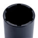 A black cylindrical container with a hole in the middle.