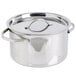An American Metalcraft stainless steel mini pot with a lid.