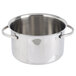 An American Metalcraft stainless steel mini pot with lid and handles.