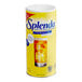 A yellow canister of Splenda with a drink on the label.