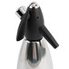 A stainless steel iSi soda siphon head with a black handle.