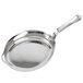An American Metalcraft stainless steel skillet with a handle.