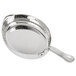 An American Metalcraft mini stainless steel skillet with a handle.