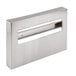 A Lavex stainless steel rectangular toilet seat cover dispenser with a hole in it.