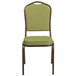 A Flash Furniture Hercules Moss Fabric Banquet Chair with metal legs.