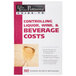 A book cover for "Controlling Liquor, Wine, & Beverage Costs" on a counter.