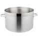 A large silver Vollrath Centurion sauce pot with handles.