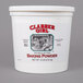 A white Clabber Girl container of baking powder with a label.