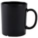 A case of 24 black Tritan mugs with handles.