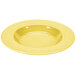 A yellow Fiesta pasta bowl with a ring rim on a white background.