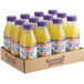 A close-up of a group of Nantucket Nectars Orange Mango Juice Cocktail bottles in a cardboard box.