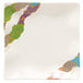 A white square GET petite plate with wavy edges and colorful designs.
