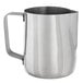 A Choice polished stainless steel pitcher with a handle.