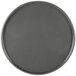 A black round Chicago Metallic pizza pan with a metal rim.