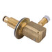 A T&S brass water valve with a brass handle.